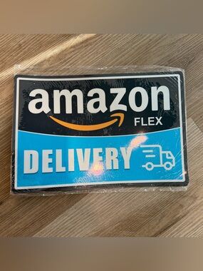 Amazon Flex Delivery Sign - Black/White/Blue/Orange 2 pcs
